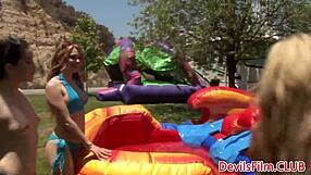 Can Outdoor Lesbians Handle Pussy Licking and Strapon Fun?