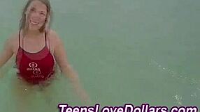 Teen Tits Jizzed Over in Bathroom