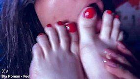 Rotten Venus playfully tickles the perfect feet of bound Bia in a casual session