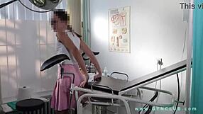 Patient has a hard orgasm during the doctor's gyno exam at the hospital