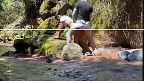 Amateur Couple Records Doggystyle Fuck with Stepmother in River