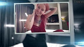 Norwegian Haven Moss with long hair and pierced nipples models sexy tiny black micro bikini in bath photoshoot, tattooed and in costumes, part 2 of 2.