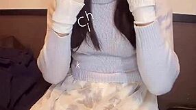 i watch my crossdressing ladyboy quietly masturbate in glasses