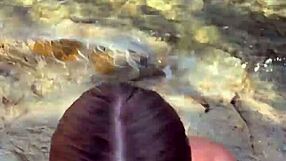 Wow, best blowjob ever with cum on tits from a beach stranger 😍