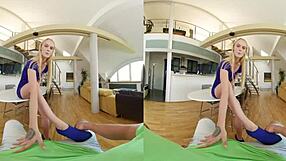 mesmerizing blonde horny for cock in lingerie