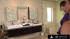 Busty Masseuse in Nuru Massage Allows Client to Cum on Pussy as Reward