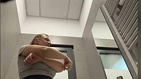 First time fucking in the public toilet with big tits and ass