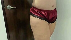 sexy ass of friend's mom shaking as she prepares to rest