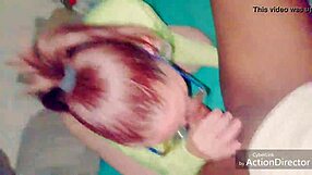 My sexy ass wife performs a blowjob, sucking deeply and swallowing on my cock.