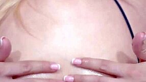 A beautiful blonde housewife engages in anal fingering and assfucking while on a WhatsApp call.