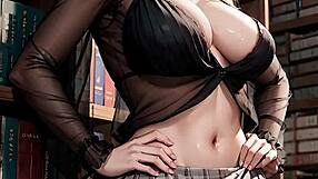 Does ai blonde librarian flash her pussy publicly?