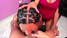 i'm watchin these two latina brunettes giv sloppy blowjobs, it's so hot