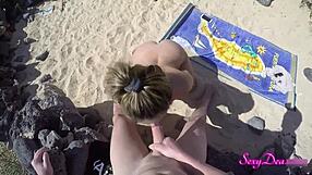 Bold doggystyle fuck at the beach