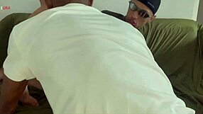 Blonde skinny wife gets bent over doggystyle blowjob from big black cocks