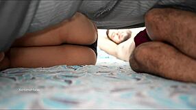 Sharing bed with stepbrother led to anal and cum on petite teen