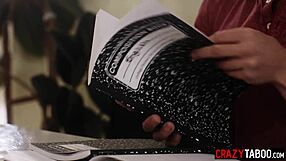 Small tits brunette stepdaughter rides big cock hard by stepdad