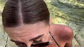 Wow, best blowjob ever with cum on tits from a beach stranger 😍