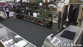 Broker offers cutie cash for blowjob on monster cock at work