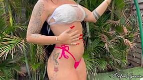 Watch this cute latina amateur take a facial and get pounded doggystyle on the bed!