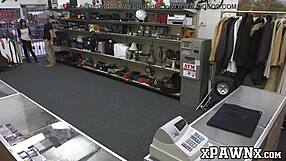 Broker offers cutie cash for blowjob on monster cock at work