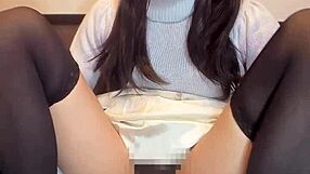 i watch my crossdressing ladyboy quietly masturbate in glasses