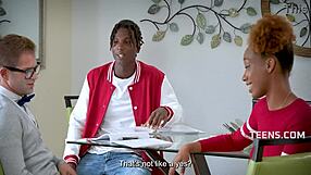 tutor freely uses black step sibling duo for science - lacey london useteen 18+s