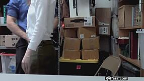 Cute redhead thief gets drilled hard by mall security