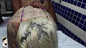 Drilling Aline Souza in sheer red lingerie