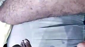 Indian bodybuilder compares big clit with uncut dick