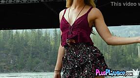 Sweet Blonde Musician Anna Katarina Posing Outdoor And Exposing Beautiful Natural Body