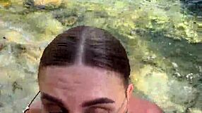 Wow, best blowjob ever with cum on tits from a beach stranger 😍