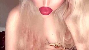 Crossdressing drag queen sings belly dancer song in fetish style