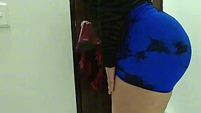 sexy ass of friend's mom shaking as she prepares to rest