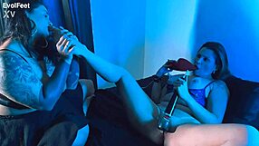 Feel the desire as you lick my submissive toes with toys.