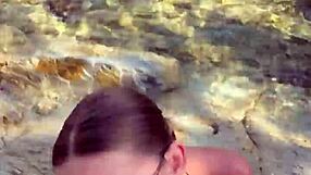 Wow, best blowjob ever with cum on tits from a beach stranger 😍
