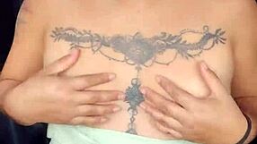 latina whore shows tits and lingerie in public outdoor car