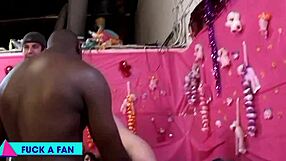 Tory Lane, Siri, and Megan Piper share Kenyan BBC in a backstage gangbang with deepthroat blowjobs and bent over ass fucking.