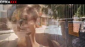 sadira, the hotwife, walks around public with cum, teasing in outdoor flash erotikaxxx