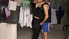 homemade sex with my stepmother's whore on the clothesline patio in spanish porn