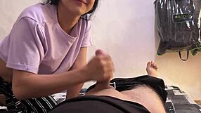 A beautiful Colombian university girl eagerly sucks the entire cock and swallows the cum