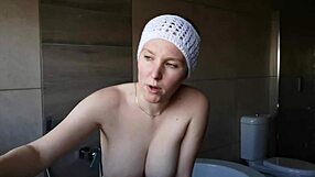 cute brunette smoking with big tits