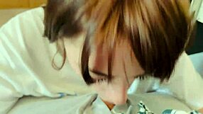 Deepthroat session continues with intense cum eating adventure