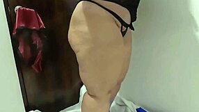 sexy ass of friend's mom shaking as she prepares to rest