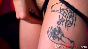 Bondaged teen 18+ lesbian loves bdsm play