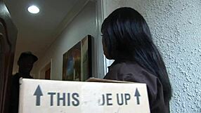 Ebony Delivery Girl's Passionate Encounters with BBC