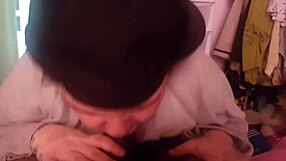 BBW british amateur SUCKS cock in high definition