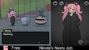 Nicole takes on a nasty job in this erotic interactive game