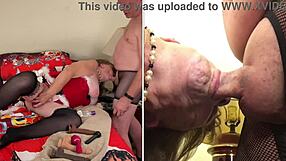 GRANNY CARMEN'S DILDO FUCKING & COCKSUCKING CHRISTMAS IN JULY