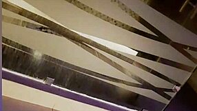 Mexican babe washes small waist in bathroom