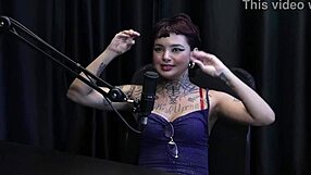 Annie Clementine shares her naughty street sex story during sensual photo session in sheer red